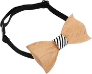 [BESTYASH] 1pc Bow Tie Small Cat Collar Breakaway Dog Collar Woodsy Decor Party Clothes Accessory Pet Breakaway Collar Custom Dog Collar Toddler Bowtie Ties for Kids Suit Wooden Fabric Boy