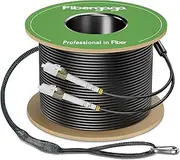 Fibergaga-50M(165ft) Outdoor Armored OM3 LC to LC Fiber Patch Cable, Multimode Direct Burial Fiber Optic Cable Cord, 10GB/40GB Jumper Duplex 50/125um with Pulling Eye Kit Installed on one end