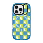iPhone 16 Pro Impact Ring Stand Case MagSafe Compatible Yin Yang Check Mate - Neon Green
