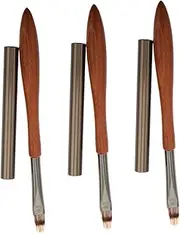 HAPINARY 3pcs Nail Art Brush Set with Flat Head and Ergonomic Wooden Handle Multi Functional Nail Painting Tool for Creative French Manicure and Gradient Designs