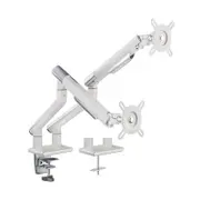 Brateck Premium Aluminum Spring-Assisted Dual Monitor Arm - White