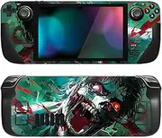 PlayVital Full Set Protective Skin Decal for Steam Deck LCD, Custom Stickers Vinyl Decal Film Faceplates Adhesive Film for Steam Deck OLED Handheld Gaming PC Angry Zombie