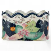 NEW! PORCELAIN TOBACCO LEAF PORCELAIN scallop top PLANTER