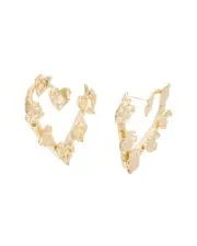 Oscar de la Renta 14K Crushed Heart Hoops