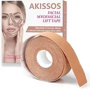 Akissos Facial Myofascial Lift Tape Face Lift Tape Face Toning Belts Anti Wrinkle Patches Anti Freeze Stickers Neck Lift Tape Unisex For Firming and Tightening Skin 2.5cm*5m