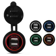 Vehicle Car Truck Boat Dual Socket Outlet USB Charger