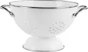 Powder Coated Enameled Colander, 1 Quart, White