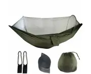 Hammocks Elosung Dark Green Automatic Pop Up Mosquito Net Hammock 200Kg Load Capacity Lightweight Outdoor Camping Gear With Quick Setup And Durable Design