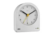 9.7cm White Analogue Alarm Clock By BRAUN