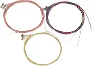 SECFOU 3 Sets Acoustic Guitar Strings Set Soft Coated Metal Strings for Folk Guitar Boys and Girls Guitar Strings Brass and Steel Replacement Parts for Ukulele and Bass Guitar