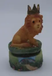 2002 Wizard of Oz Cowardly Lion "Hinged" Resin Trinket Box