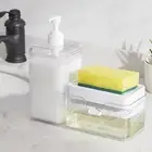 Soap Dispenser and Scrubber Holder Soap Liquid Pump Bottle for Home