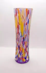 New Murano Millefiori Colorful Rainbow Vase Italian Art Glass Casanova