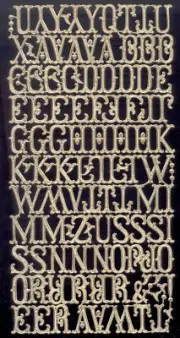 German Dresden Die Cut Victorian Scrap Gold Paper Alphabet Sheet Victorian Craft