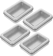 ULTECHNOVO 4pcs Gaming Card Storage Case with Clear Window Small Jewelry Box for Trading Cards Organizes Accessories Material Easy to Carry Versatile Storage