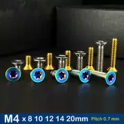 Grade 5 Titanium Alloy Screws Torx Countersunk head screws M4 x 8 10 12 14 20mm
