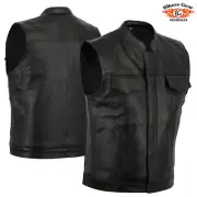 BGA SONS OF ANARCHY Leather Motorcycle Motorbike Vest - Perfect for Riders