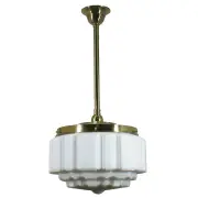St Kilda Opal Matt 14&quot; Shade w 3/4&quot; x 1/2m Rod Pendant