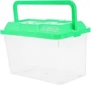 DINHEAROM Mini Portable Fish Tank Handheld Aquarium for Small Pets Clear Plastic Cage for Fish Turtles and Hamsters Easy to Clean and Transport Breeding Case with Clear Visibility
