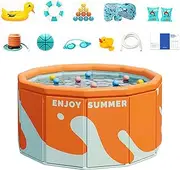 Non-Inflatable Swimming Pool - Portable Family Bathing Tub Swimming Pool | Portable Swimming Pool for Outdoor, Indoor, Backyard, Garden, Balcony, Beach