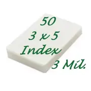 3 x 5 50 PK 3 Mil Laminating Pouches Sheets 3-1/2 x 5-1/2 File Index X-CLEAR