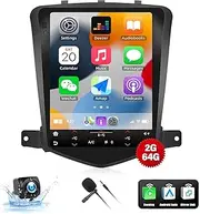 UNITOPSCI 2G+64G Android Car Stereo Radio for Chevrolet Chevy Cruze J300 2009-2014 Wireless Apple CarPlay Android Auto 9.7 Inch Vertical Touch Screen GPS Navigation Bluetooth WiFi + Backup Camera Mic