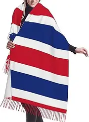 [DRTGEDS] Flag Of Costa Rica Scarfs For Women Fall Winter Scarves Pashmina Shawls And Wraps For All Season Christmas Gift
