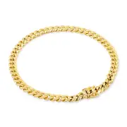 10K Yellow Gold 5mm Miami Cuban Link Chain Italian Bracelet Mens Womens 7"