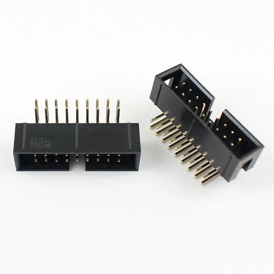 20Pcs 2.54mm 2x9 Pin 18 Pin Right Angle Male Shrouded IDC Box Header Connector