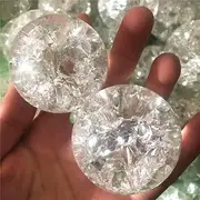 1 Pc Crystal Rainbow Crack Glass Sphere Ball Carving Reiki Healing Stone for Home Decoration Ornament Jewelry Gift (Color : Style 5, Size : 50-60mm)