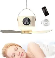 Portable Ceiling Fan For Tent - Lighted Small Ceiling Fan With Remote Control 3600mAh | USB Rechargeable Cooling Device With Timer, 4 Speeds, Removable Blower For Dorms