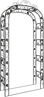 vidaXL Garden Arch Black - Durable Steel Pergola for Climbing Plants and Decoration, Ideal for Garden Path, Entryway or Passage