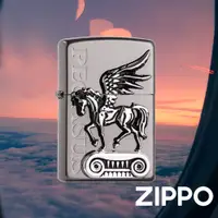 在飛比找蝦皮商城優惠-ZIPPO 黑冰飛馬徽章防風打火機 韓國設計 官方正版 現貨
