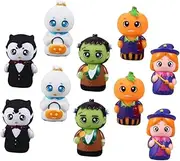 Totority 10pcs Halloween Finger Puppets for Storytelling Puppet Creative Play for Develop Imagination Communication Skills for Parent Interaction
