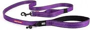 EzyDog Soft Trainer Dog Leash - 25mm Soft Webbing Lead for Medium & Large Dogs, Neoprene Handle, Reflective, Additional Handle for Close Control (180cm, Purple)