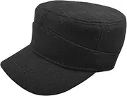 [HAMKVBPR] Flat Top Cap Deepening and Thickening Full Seal Tweed Flat Cap Duck Tongue Cap for Women and Men