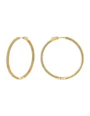 [SALLY SKOUFIS] Pursuit Pave Diamond Hoops in Gold