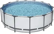 Family Swimming Pool, Round Pipe Rack Pool with Filter Pump ＆ Filter Element, Backyard Pool Summer Water Games Center