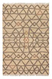 Vintage Hand Woven Carpet 5'2" x 7'9" Traditional Jute Kilim Rug