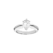 1.01 G VS2 PEAR LAB CREATED SHAPED CUT DIAMOND SOLITAIRE RING 14k