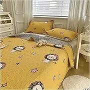 3 Piece Quilt Set 120x200cm 150x200cm 200x215cm Soft Summer Cotton Lightweight Floral Coverlet Bedspread for All Season (1 Quilt,2 Pillowcases) (Color : F, Size : 200x215cm-48x74cm x2)