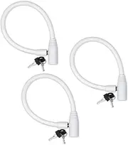 Urban August Original Fridge Lock: Multi - Functional Cable Keyed Lock, for French-Door Refrigerators and Cabinets (Regular White, 3 Pack Keyed Alike)