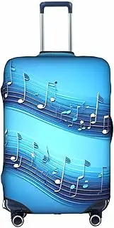 [pvinnk] Sky blue musical notes Print Protective Luggage Cover Elastic Washable Suitcase Travel Gear Protector, White, Medium