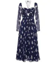 [Self-Portrait] Self-Portrait Cutout chiffon midi dress AU 4 blue