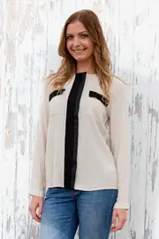 Rayon Colour Block Blouse--EDC-Y4M315
