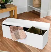 The Ottoman Shop White Boucle Extra-Large Storage Ottoman - Footstool