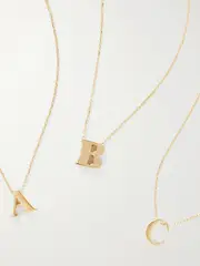 [STONE AND STRAND] STONE AND STRAND - Letterpress Initial 14-karat Gold Necklace - E E Gold