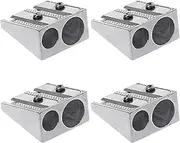 4 Pieces Silver Double Hole Pencil Sharpener, Magnesium Pencil Sharpener, Hand Pencil Sharpener, Metal Pencil Sharpener, Magnesium, Small Pencil Sharpener for Schools, Offices, Type, Writing