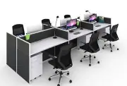 Partition / Screen 30mm - Charcoal Fabric with White Aluminum Frame