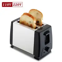 在飛比找蝦皮購物優惠-110v  家用不鏽鋼烤麵包機 雙槽多士爐全自動迷你早餐土吐